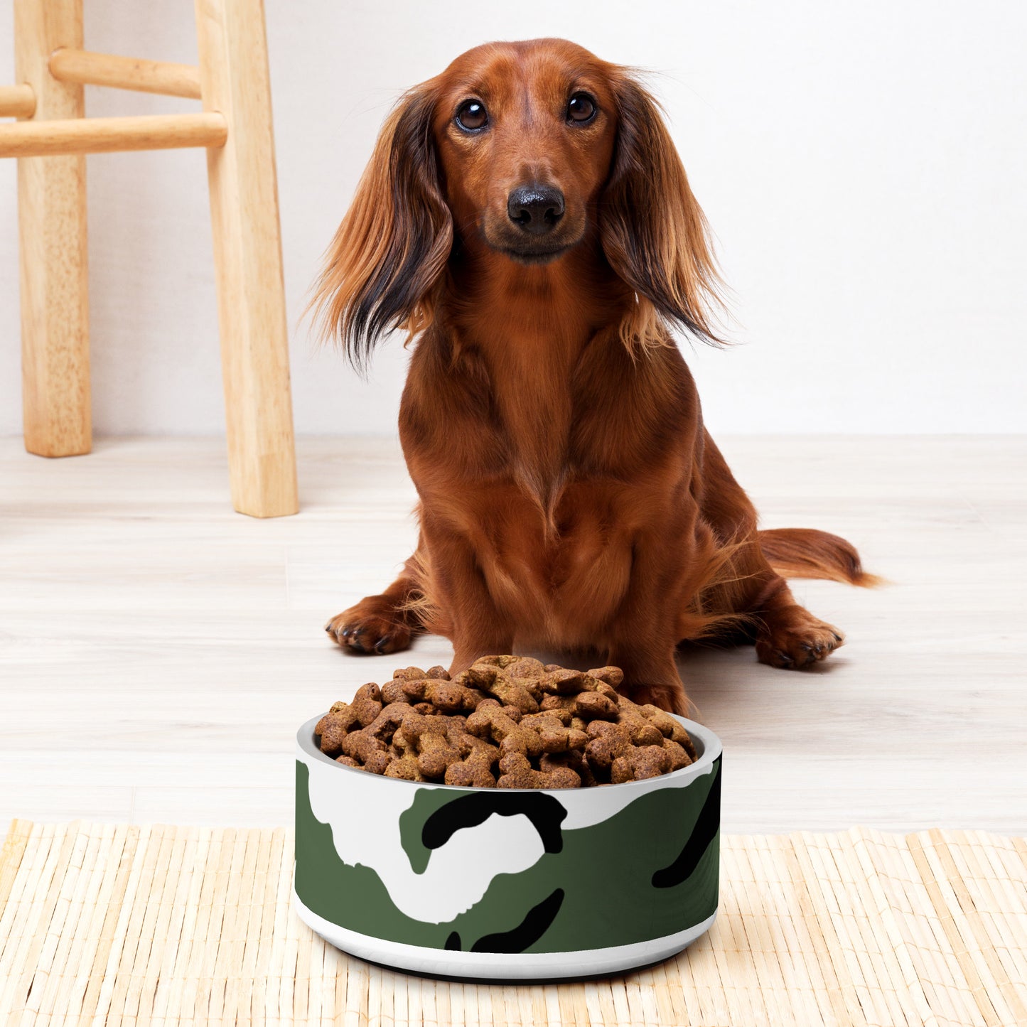Three-Color Snow Camo Pet Bowl _ Concealing Coloration