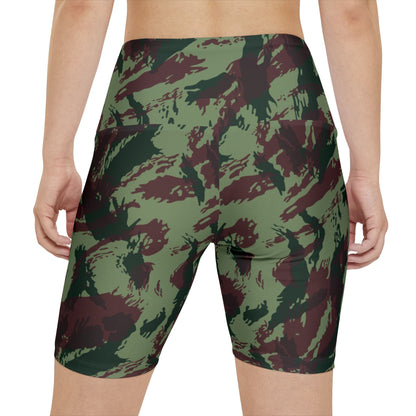 Portuguese Lizard Camo High-Rise Bike Shorts _ Concealing Coloration