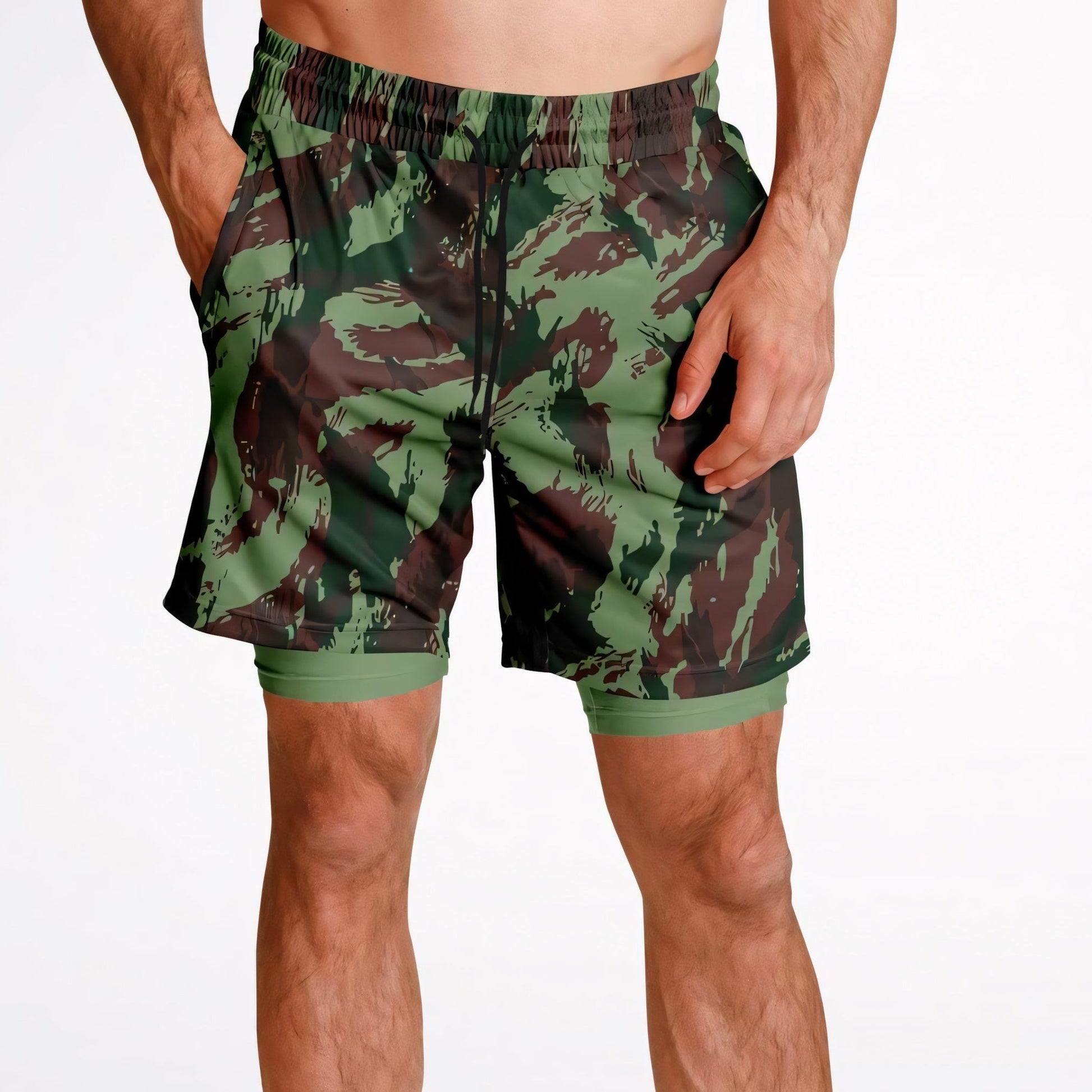 Portuguese Lizard Camo Lined Shorts 7" _ Concealing Coloration