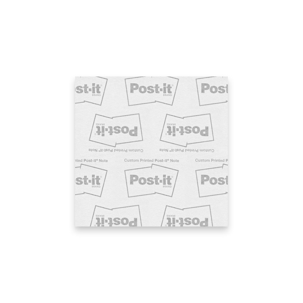 Back of 3″×3″ DCU Camo Post-it® pad showing branded backing sheet