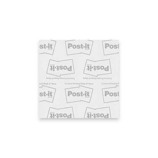 Back of 3″×3″ DCU Camo Post-it® pad showing branded backing sheet