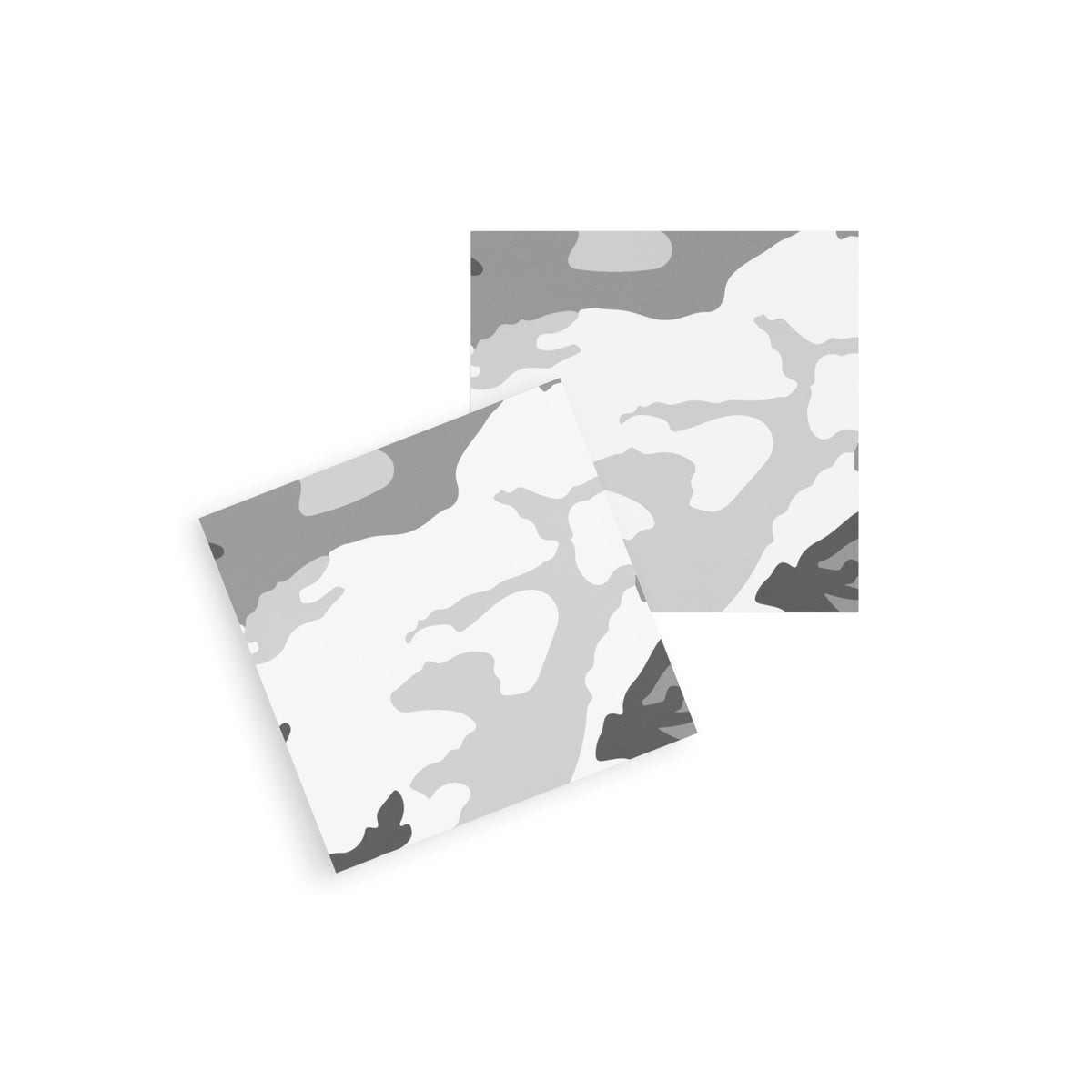 Two overlapping 3″×3″ M81 Urban Camo Post-it® Notes showing the grayscale pattern