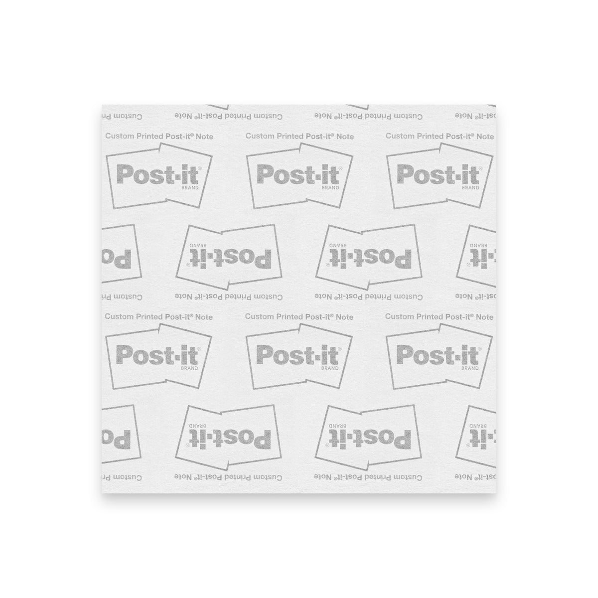 Back of 4″×4″ DCU Camo Post-it® pad showing branded backing sheet