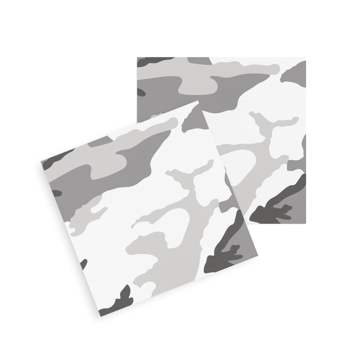Two overlapping 4″×4″ M81 Urban Camo Post-it® Notes showing the grayscale pattern