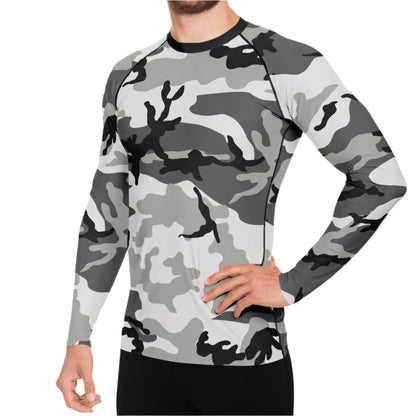 M81 Urban Camo Men's Long-sleeve Rash Guard Base Layer Shirt