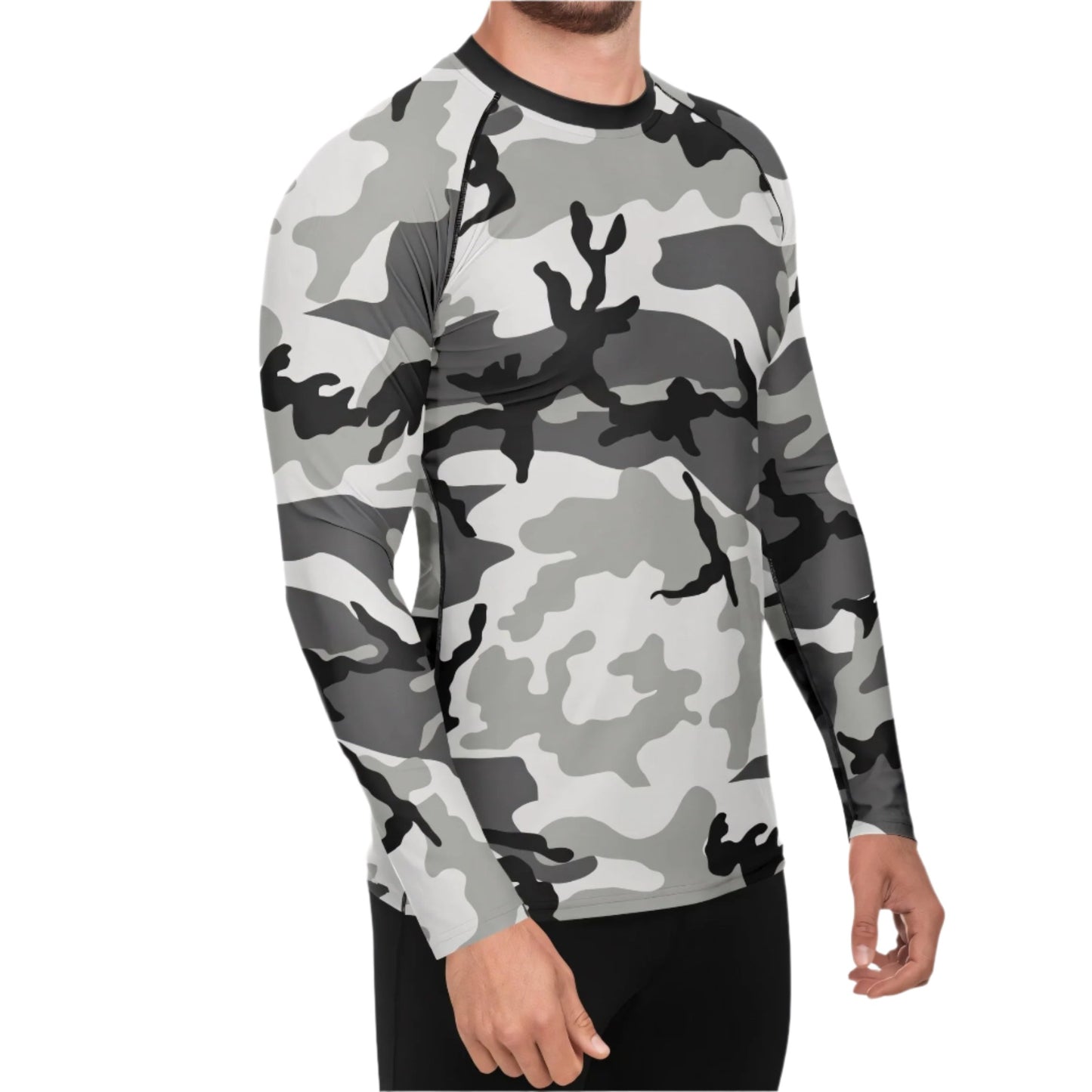 M81 Urban Camo Men's Long-sleeve Rash Guard Base Layer Shirt