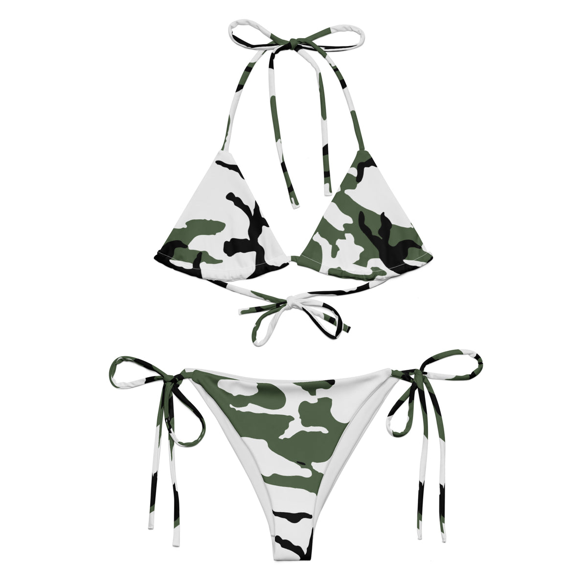 Snow BDU Camo String Bikini Set, front view.