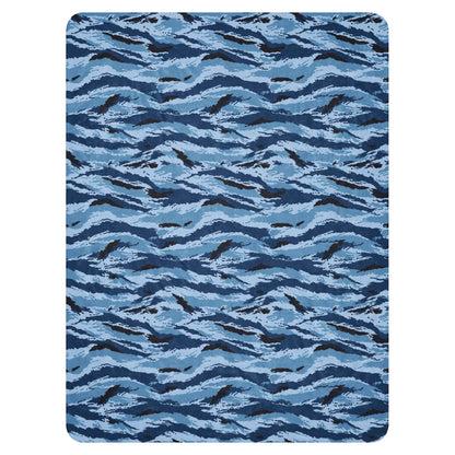 Kamysh Blue Camo Sherpa Blanket