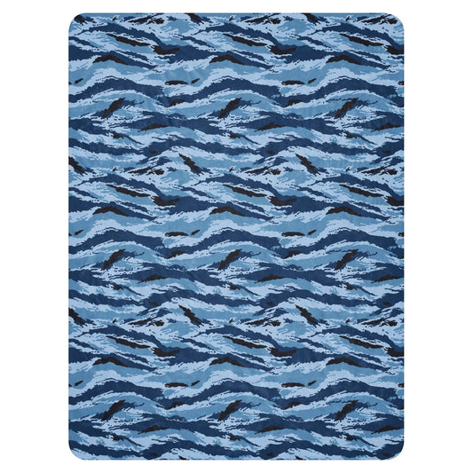 Kamysh Blue Camo Sherpa Blanket