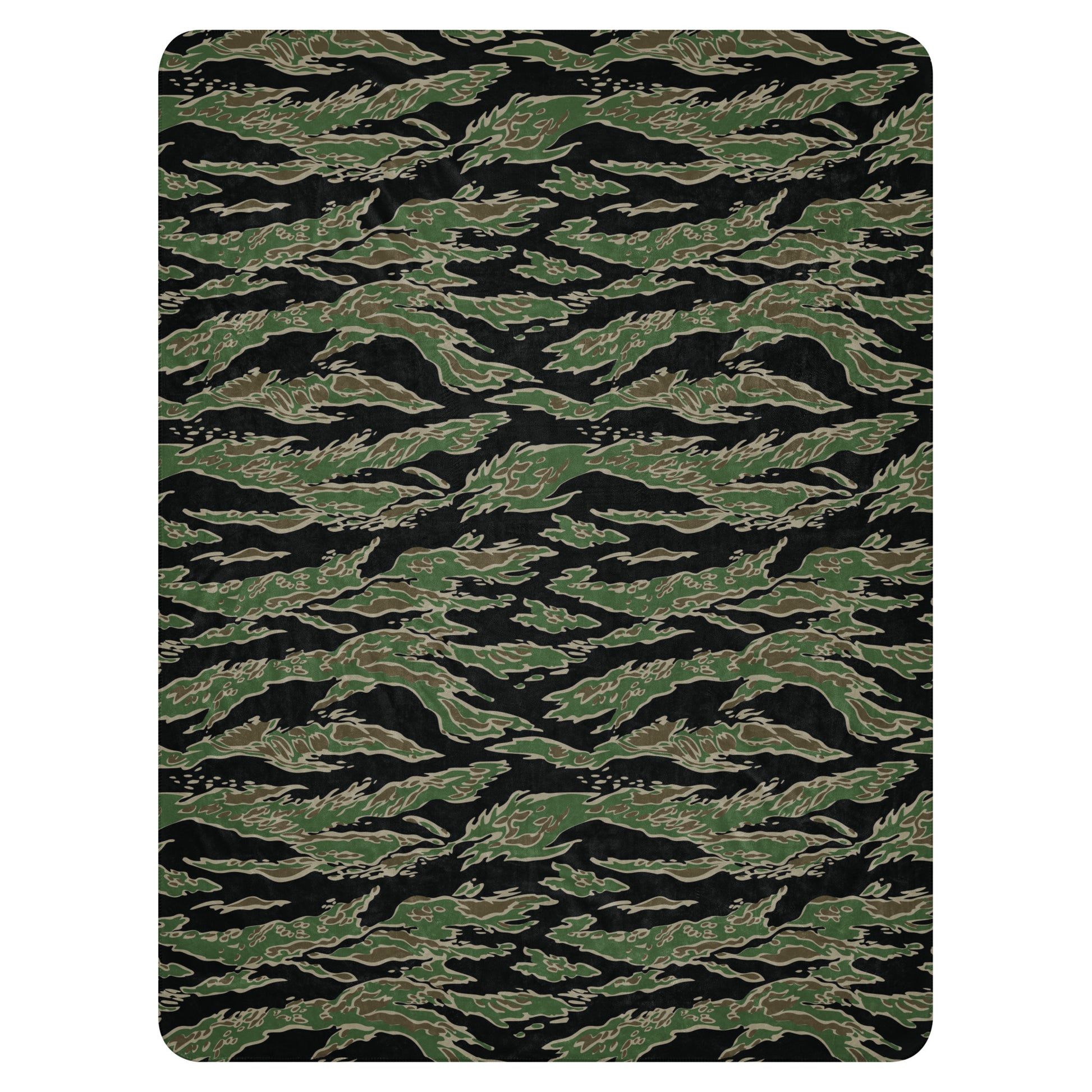 LLS Tiger Stripe Camo Sherpa Blanket – 60” × 80”