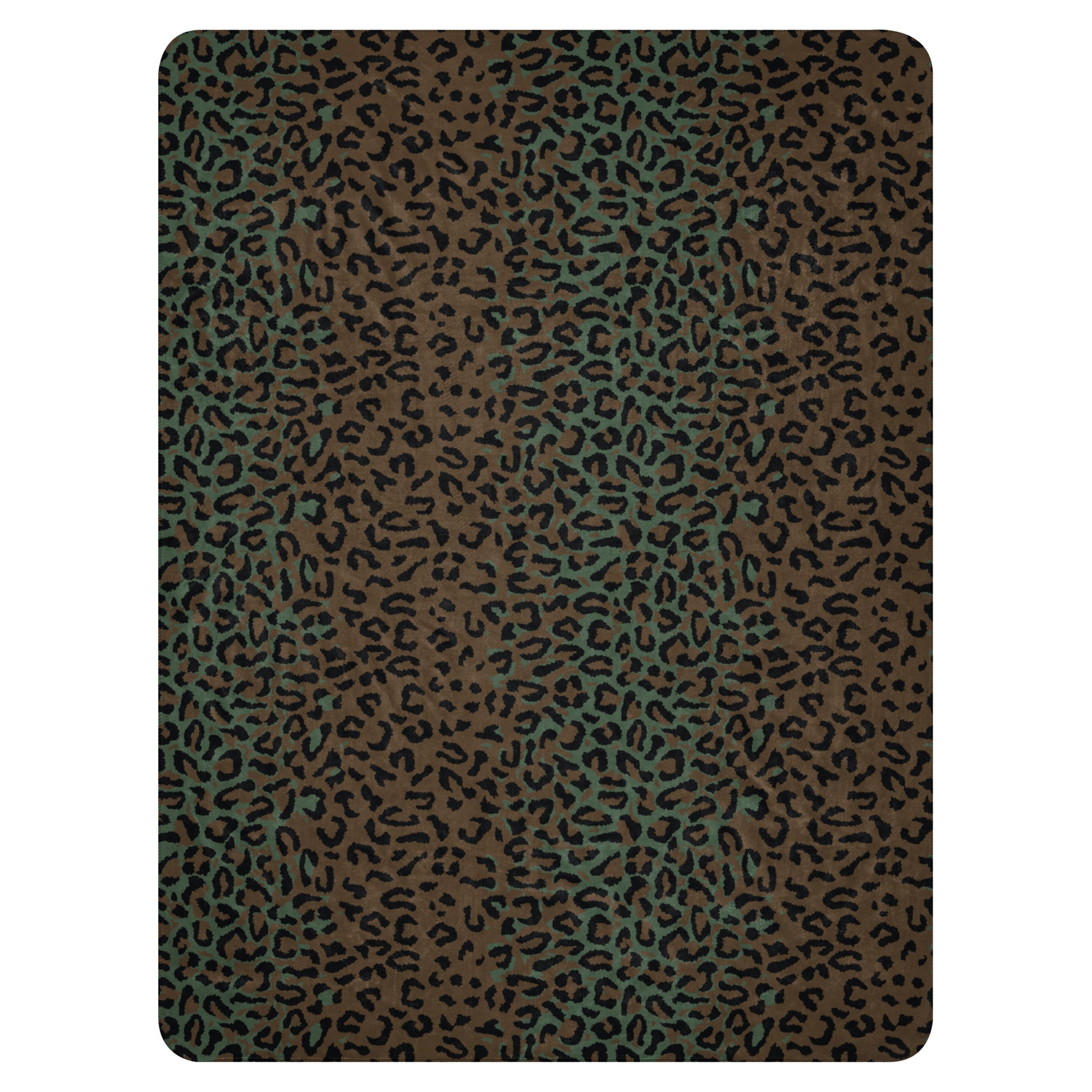 Leopard Spot Camo Sherpa Blanket – 60” × 80”