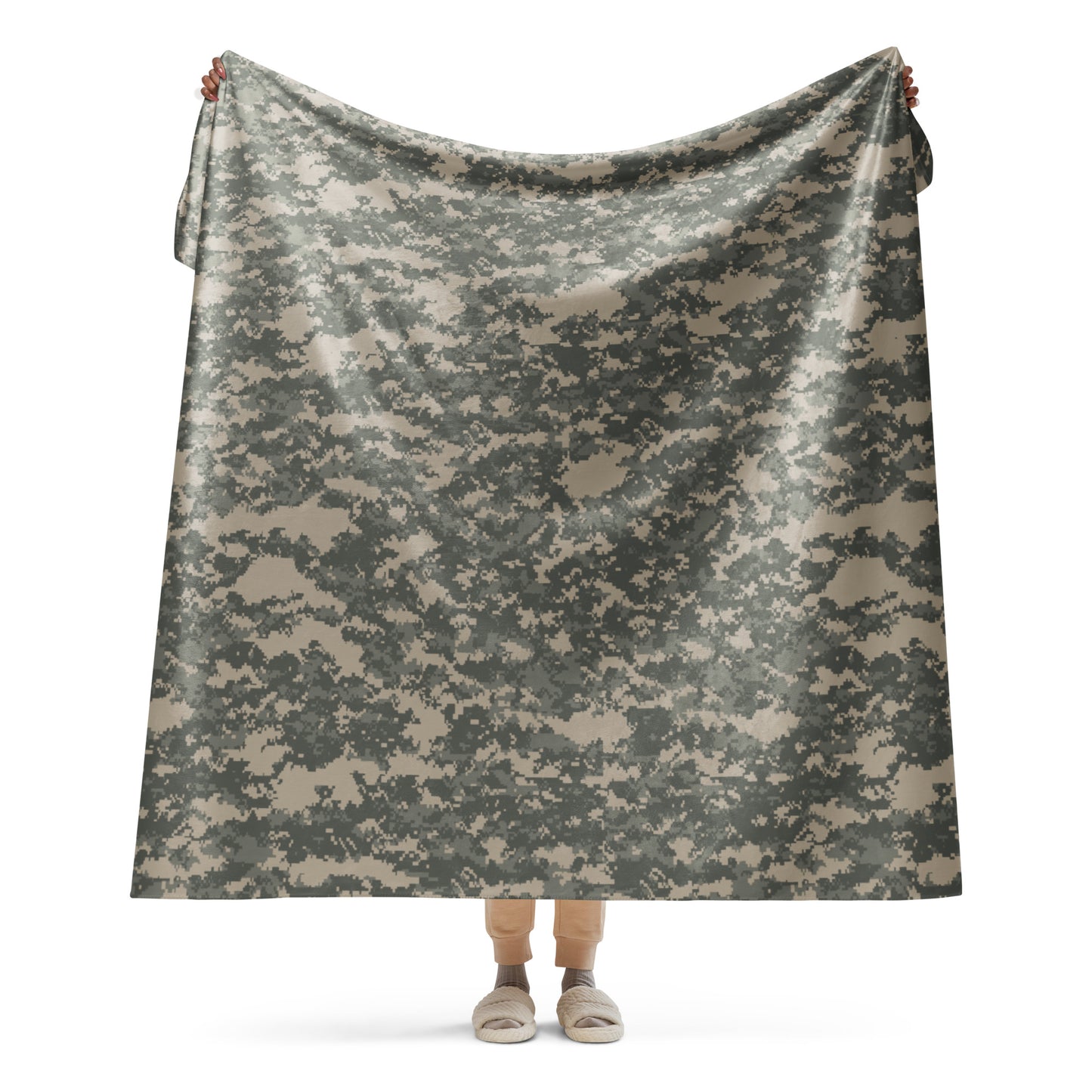 Universal Camouflage Pattern (UCP) Sherpa Blanket 60” × 80”