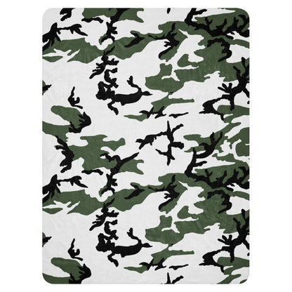 Three-Color Snow BDU Camo Sherpa Blanket