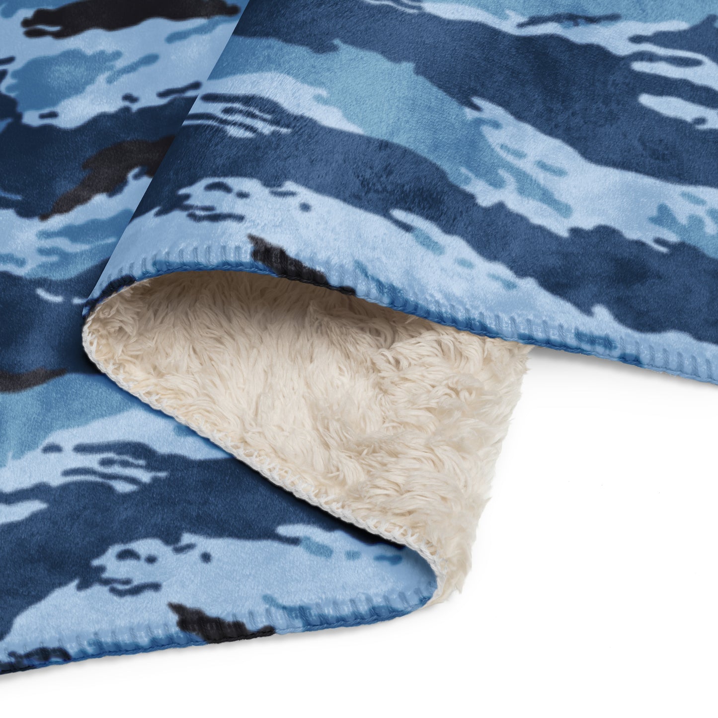 Kamysh Blue Camo Sherpa Blanket