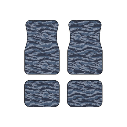 Kamysh Blue Camo All-Weather Car Mats (Set of 4)  - close-up
