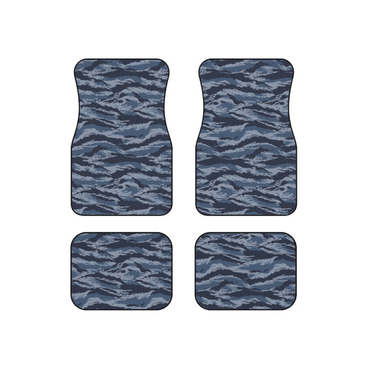 Kamysh Blue Camo All-Weather Car Mats (Set of 4)  - close-up