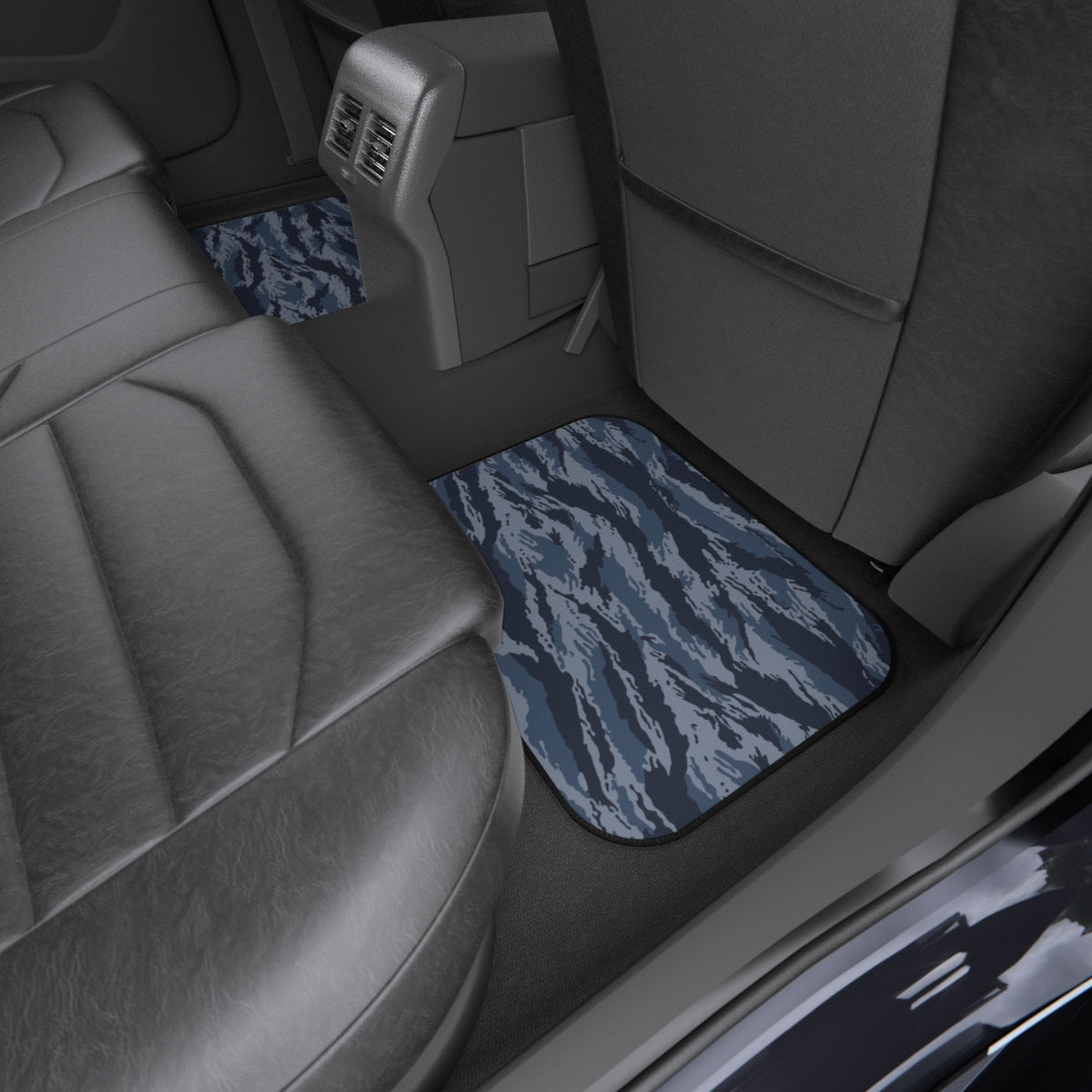 Kamysh Blue Camo Back Seat Car Mats (Set of 2) - close-up