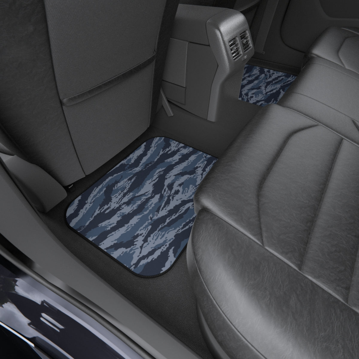Kamysh Blue Camo Back Seat Car Mats (Set of 2) - close-up