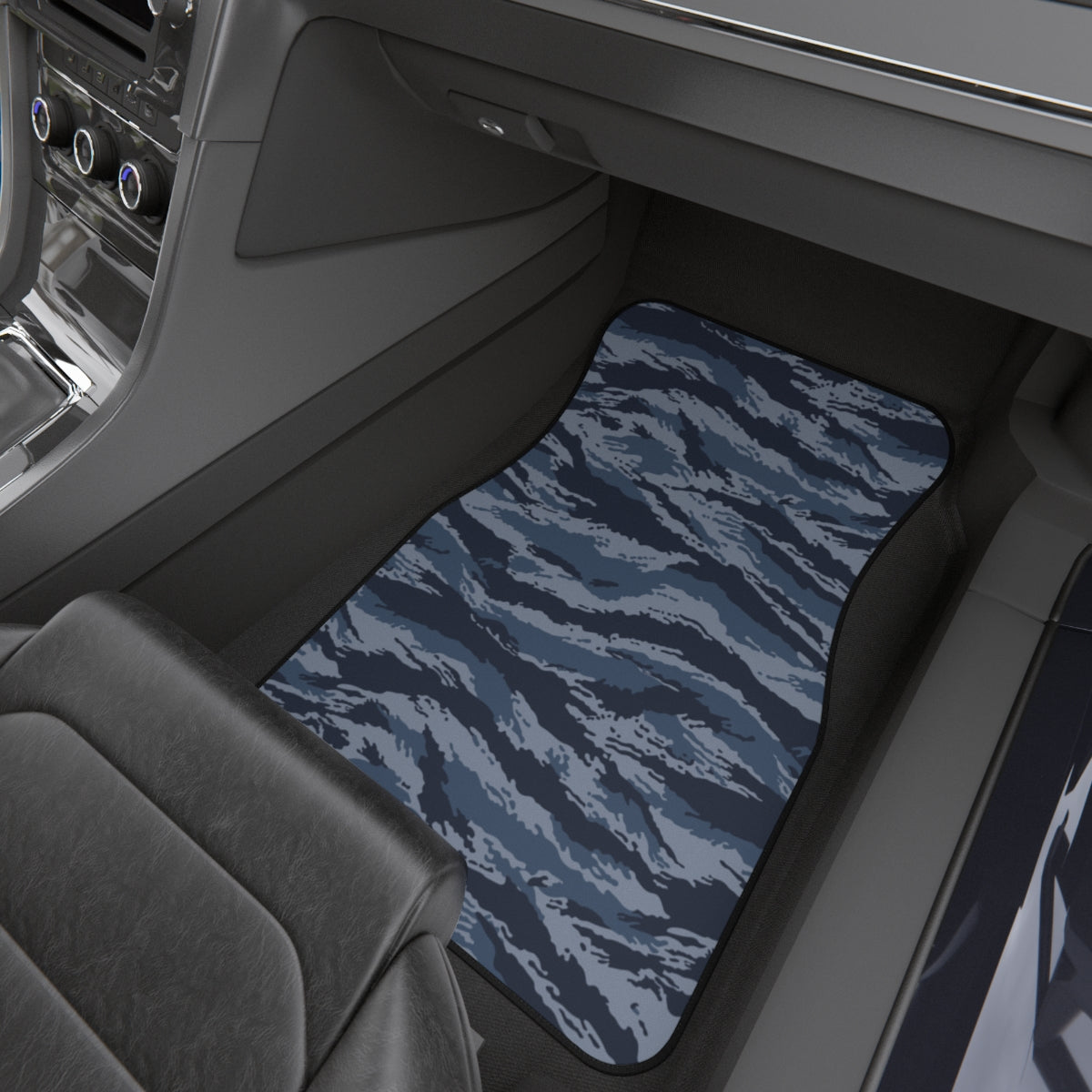 Kamysh Blue Camo Front Seat Car Mats (Set of 2)  - close-up