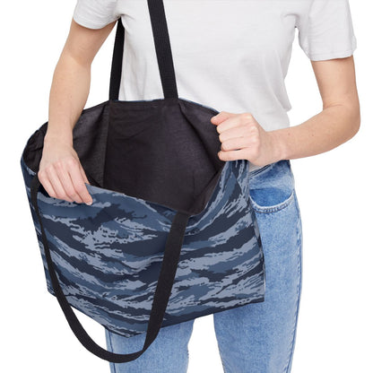 Kamysh Blue Camo Horizontal Tote - close-up