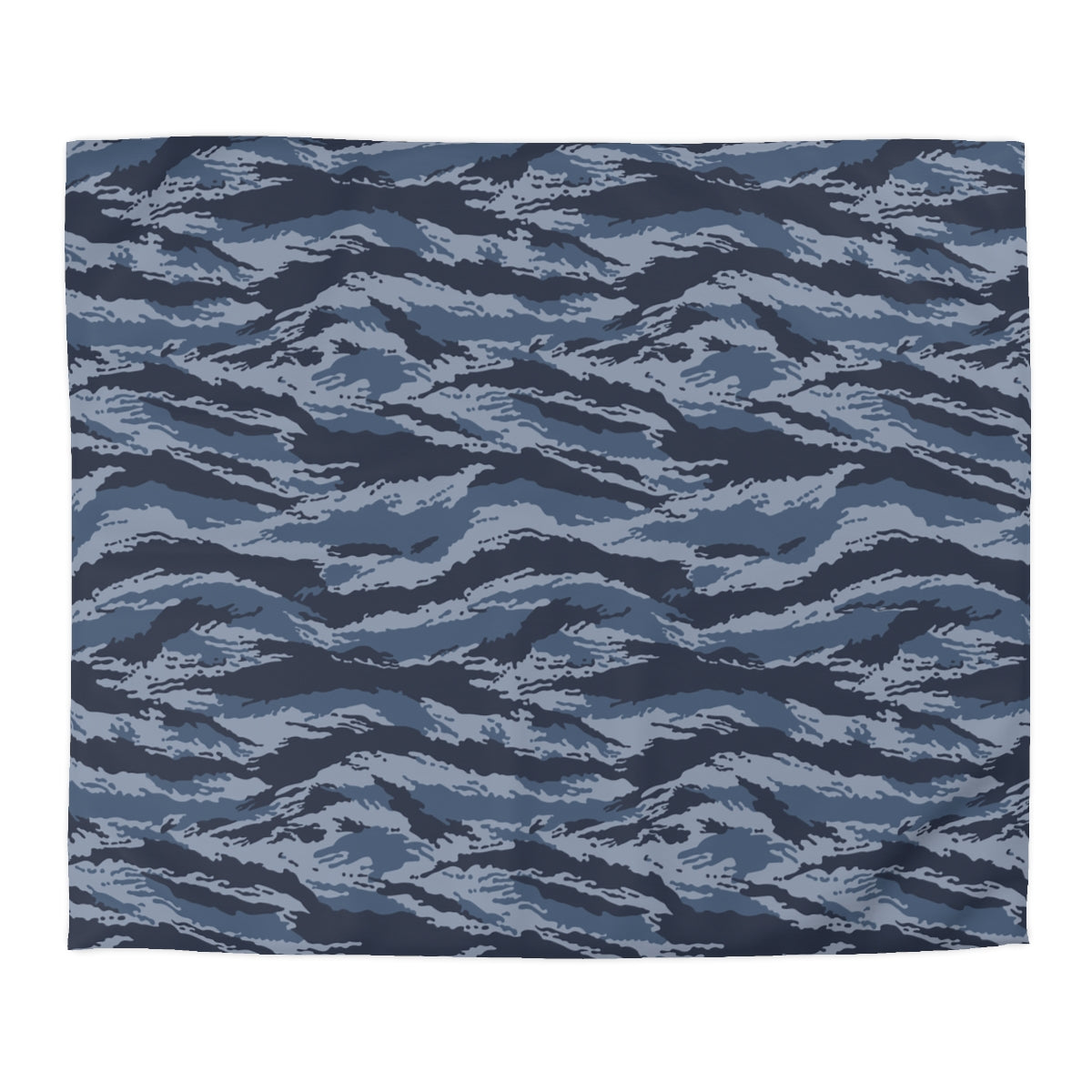 Kamysh Blue Camo King Bed Duvet Cover - front