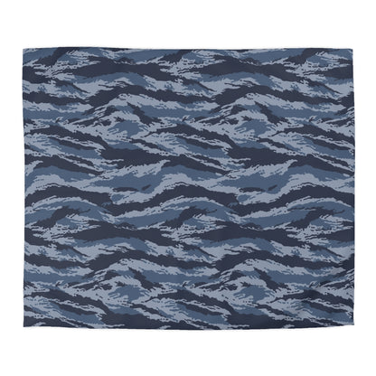 Kamysh Blue Camo King Bed Duvet Cover - front