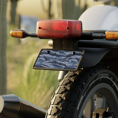 Kamysh Blue Camo Mini License Plate - close-up