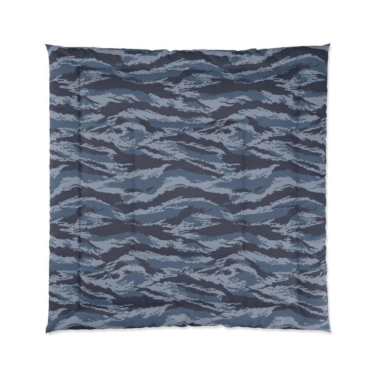 Kamysh Blue Camo Queen Bed Comforter - front