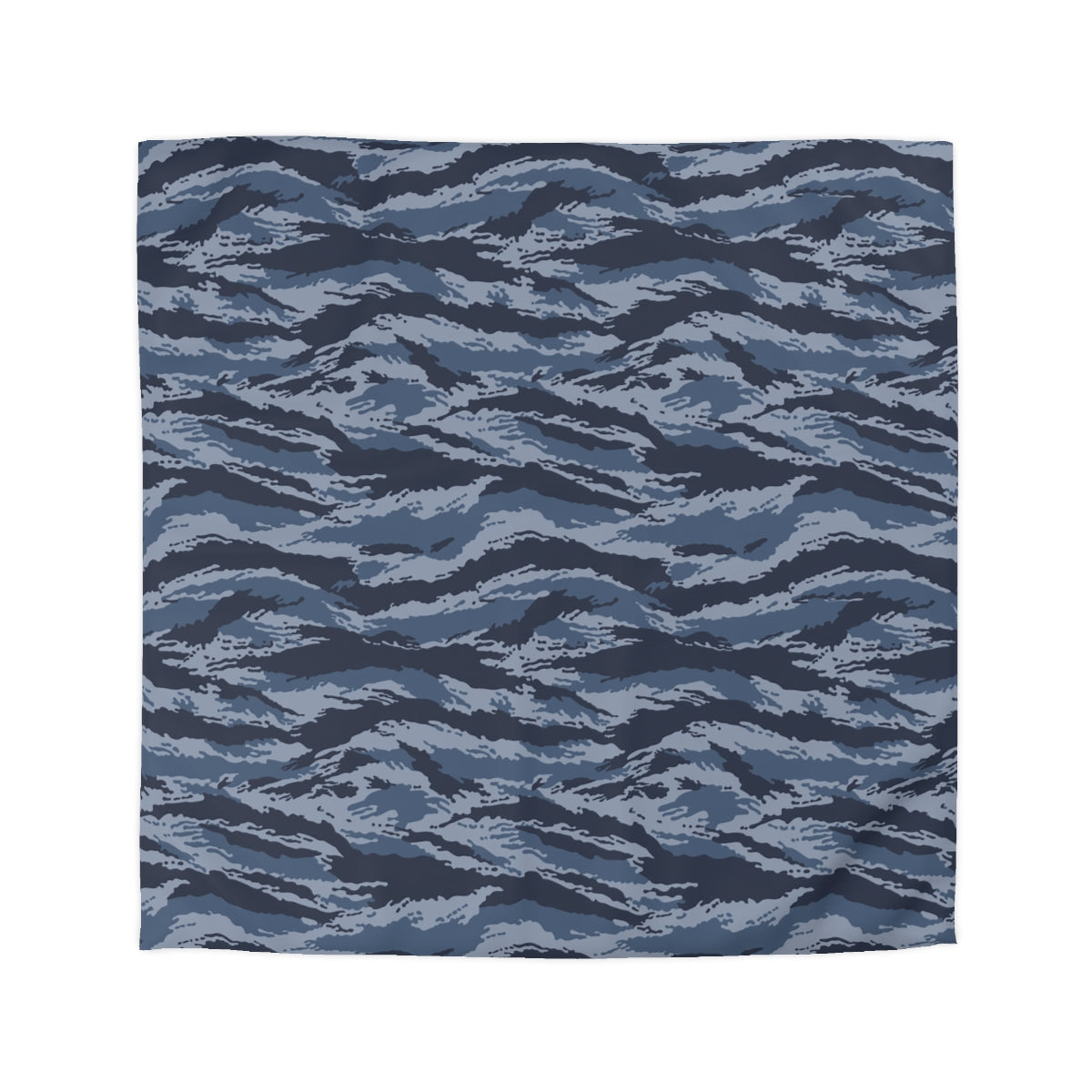 Kamysh Blue Camo Queen Bed Duvet Cover - front