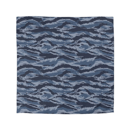 Kamysh Blue Camo Queen Bed Duvet Cover - front