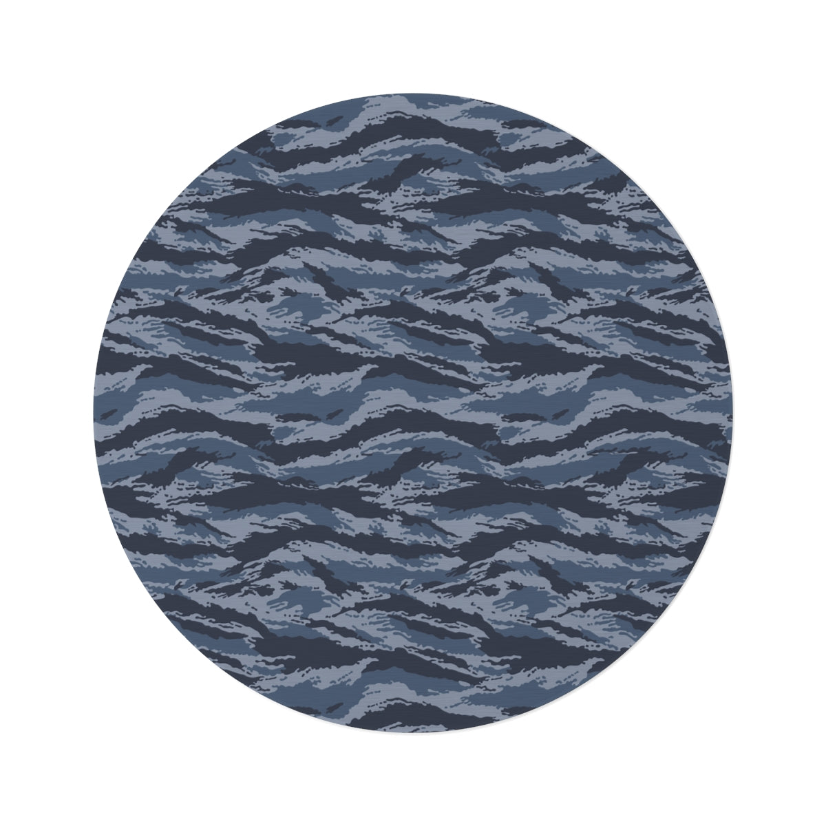 Kamysh Blue Camo Round Rug - front