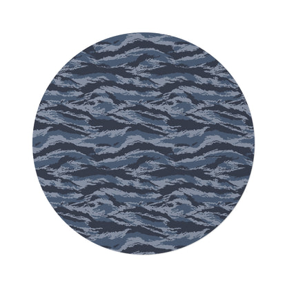 Kamysh Blue Camo Round Rug - front