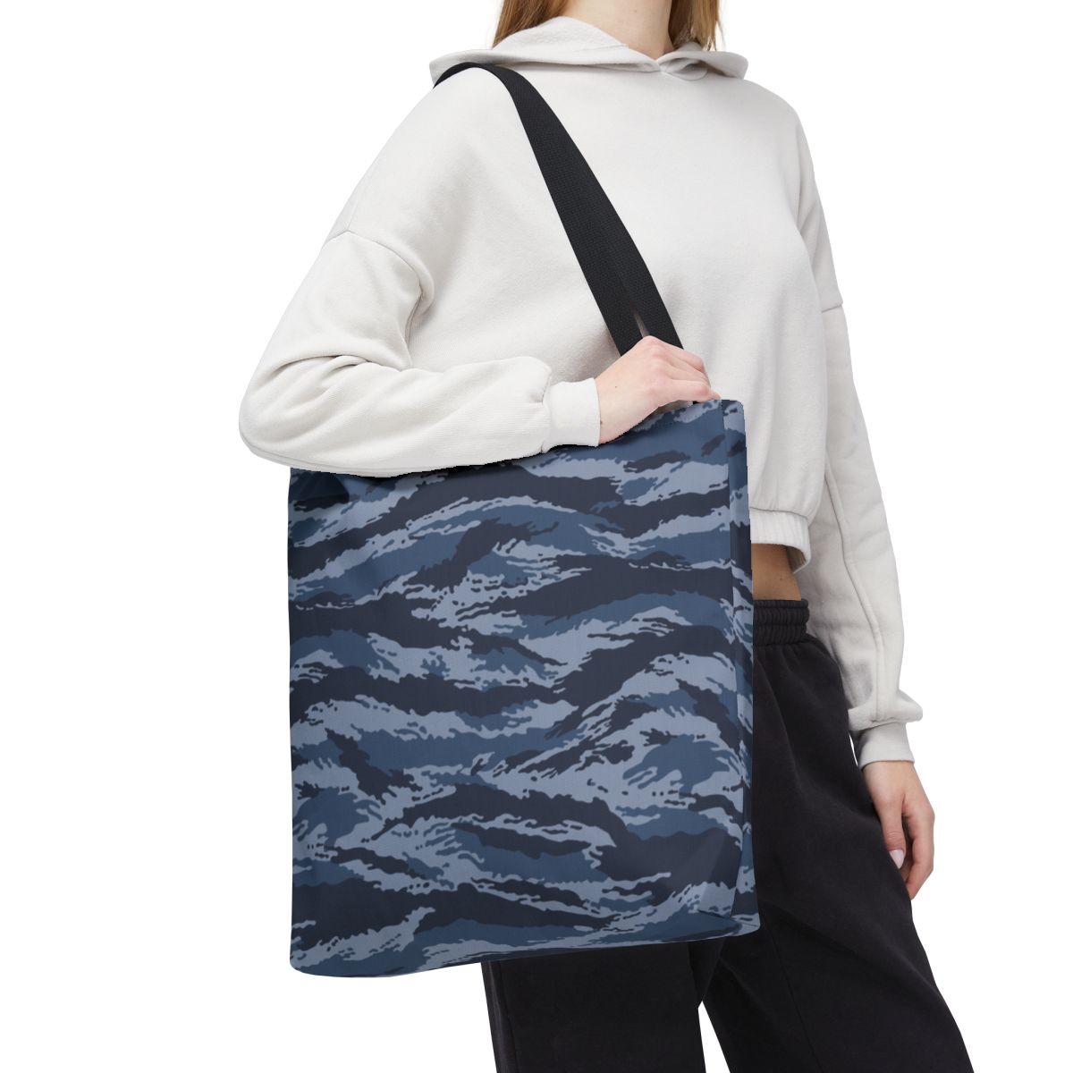 Kamysh Blue Camo Vertical Tote Bag - close-up