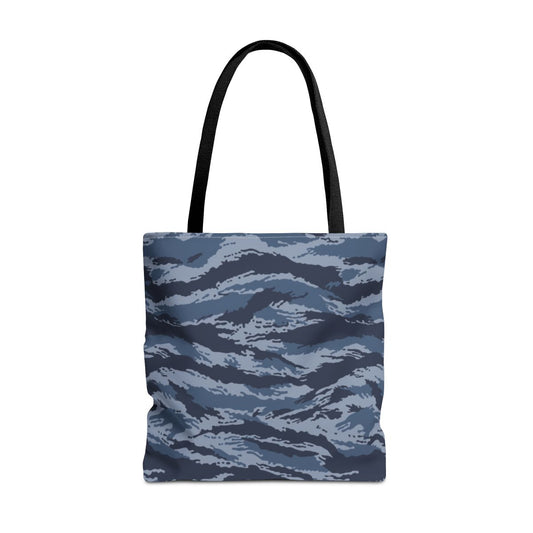 Kamysh Blue Camo Vertical Tote Bag - front