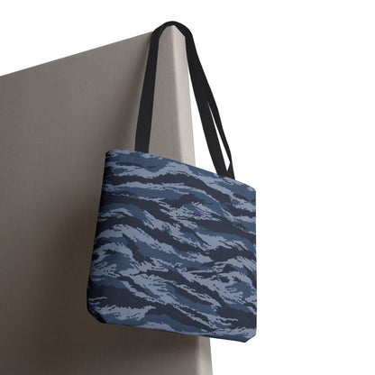 Kamysh Blue Camo Vertical Tote Bag - close-up