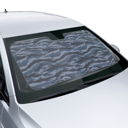 Kamysh Blue Camo Windshield Sun Shade - close-up
