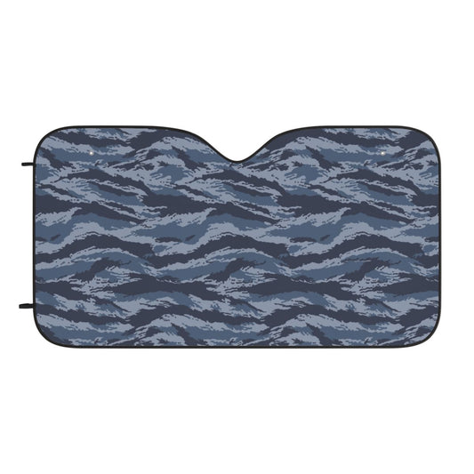Kamysh Blue Camo Windshield Sun Shade - front