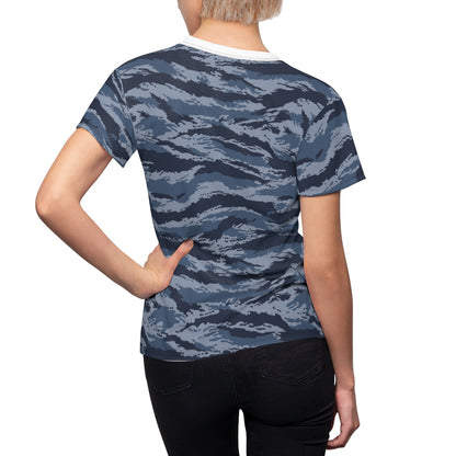 Kamysh Blue Camo Women’s T-Shirt - close-up