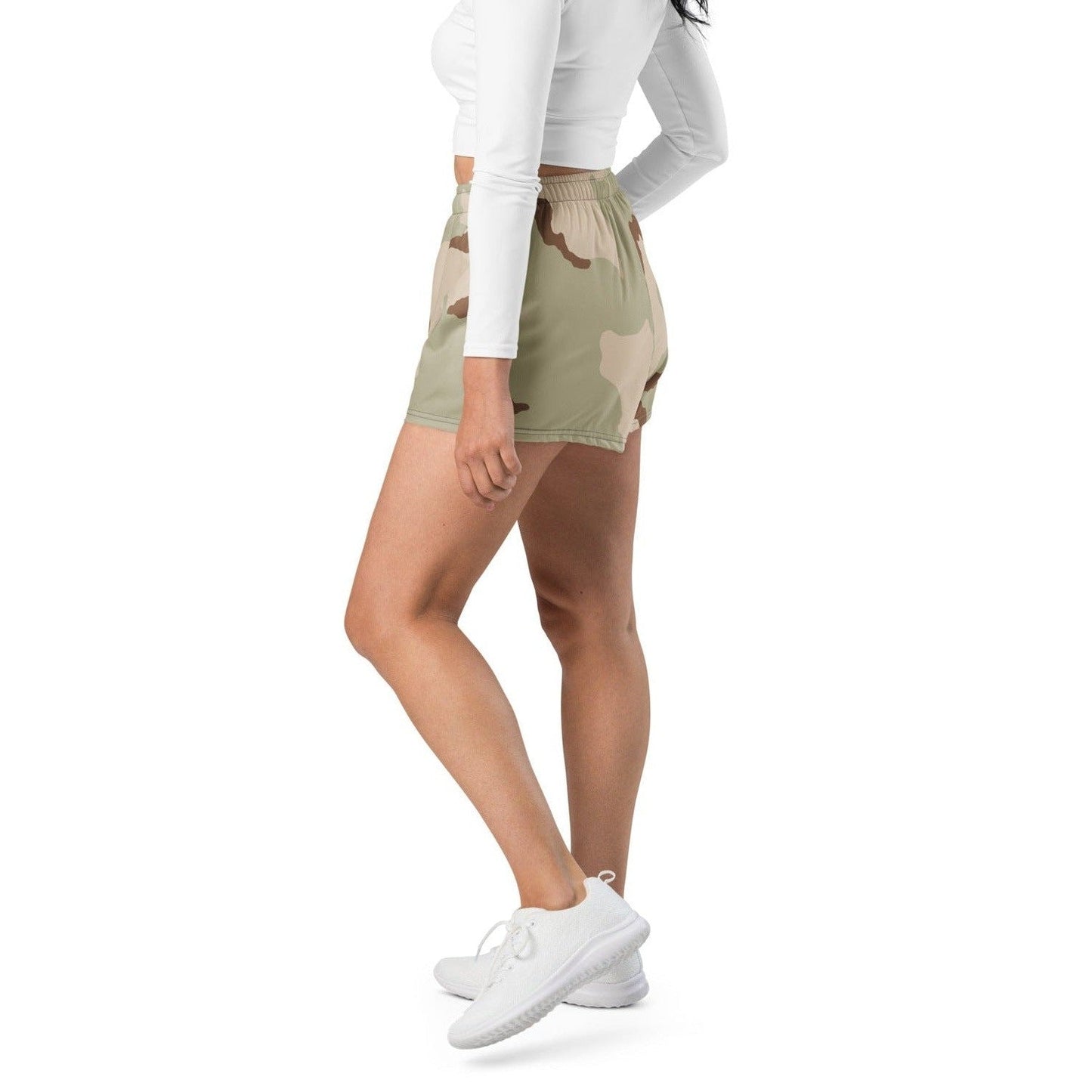 Three-Color Desert Camo 2.5″ inseam Tech Shorts _ Concealing Coloration.