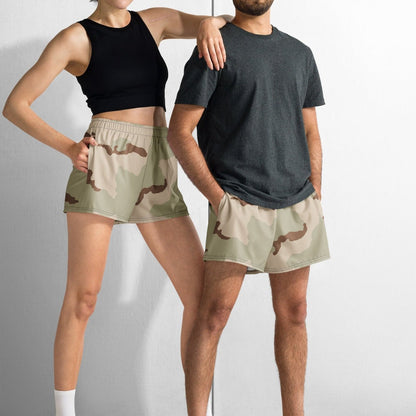 Three-Color Desert Camo 2.5″ inseam Tech Shorts _ Concealing Coloration.
