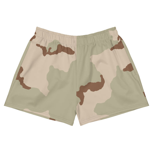 Three-Color Desert Camo 2.5″ inseam Tech Shorts _ Concealing Coloration.