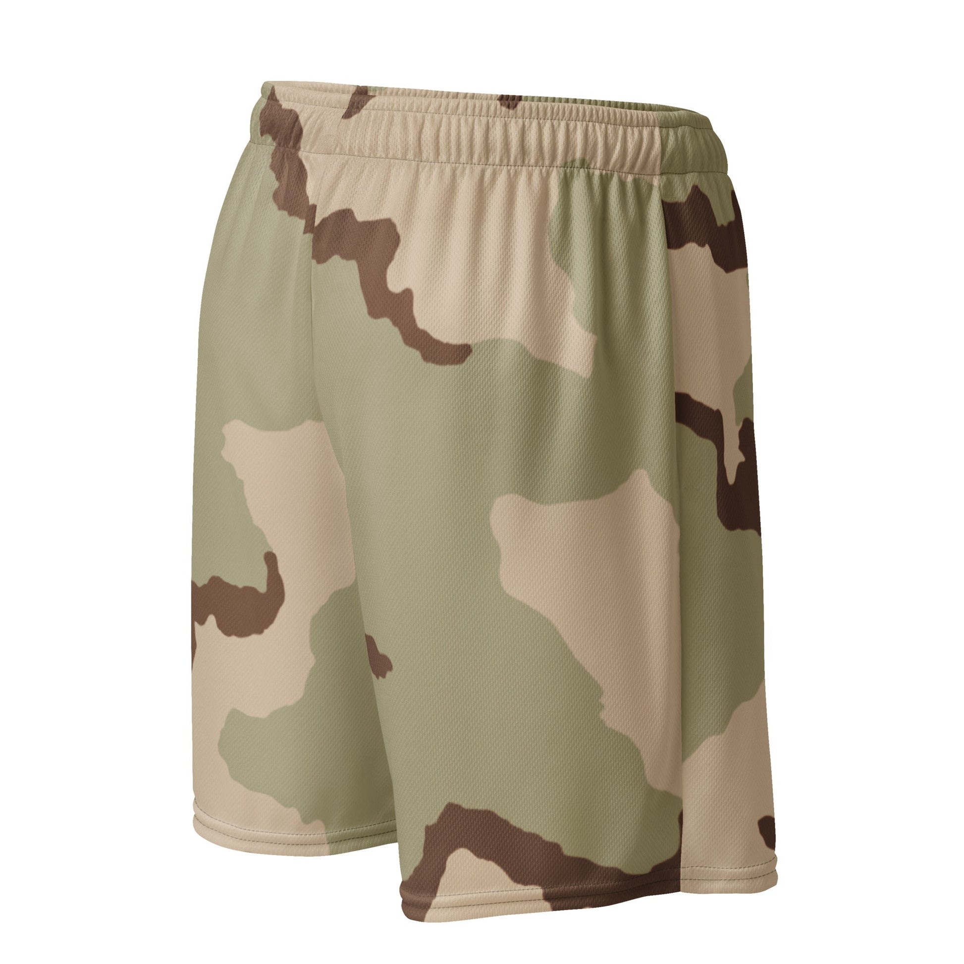 Three-Color Desert Camo Basketball Shorts _ Concealing Coloration