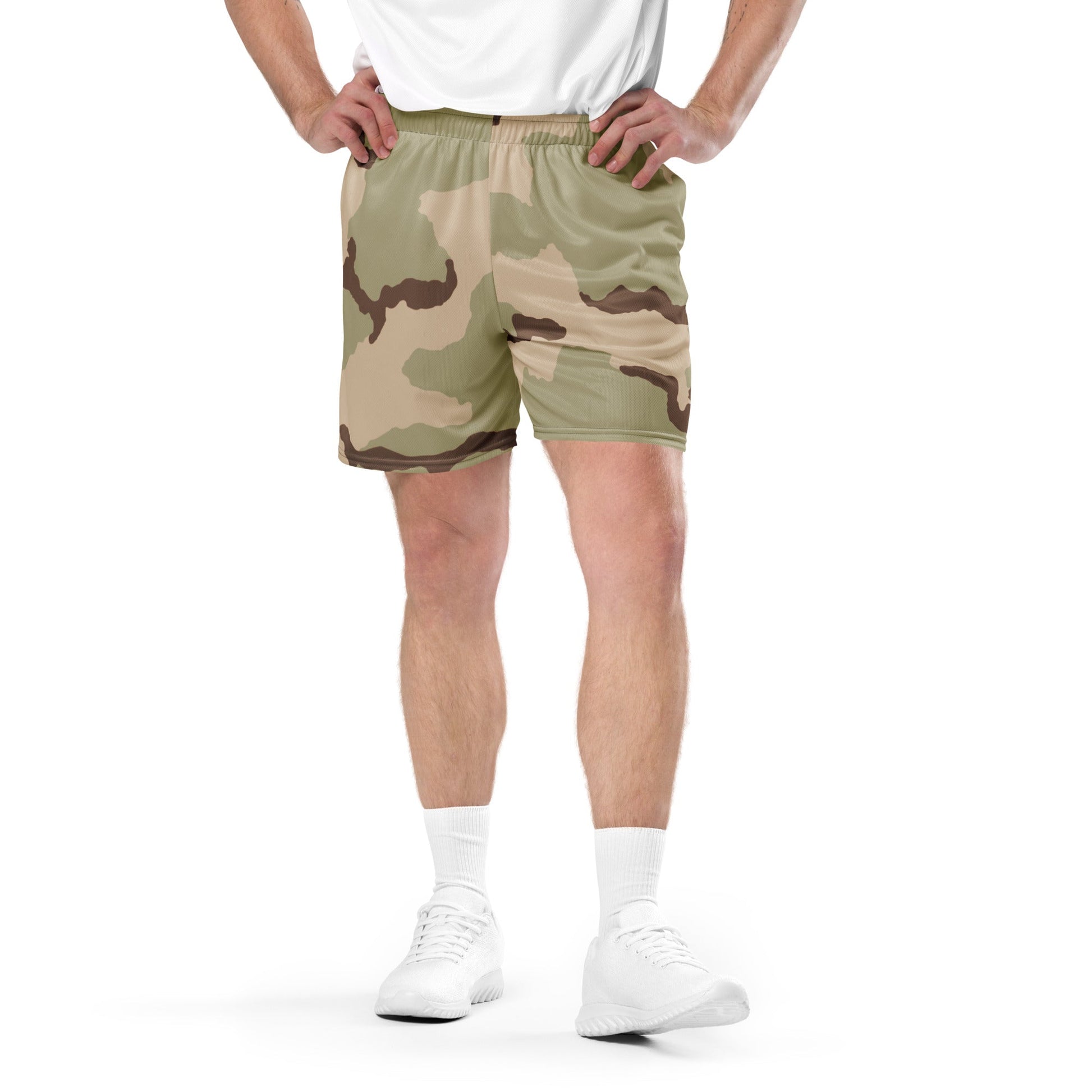 Three-Color Desert Camo Basketball Shorts _ Concealing Coloration