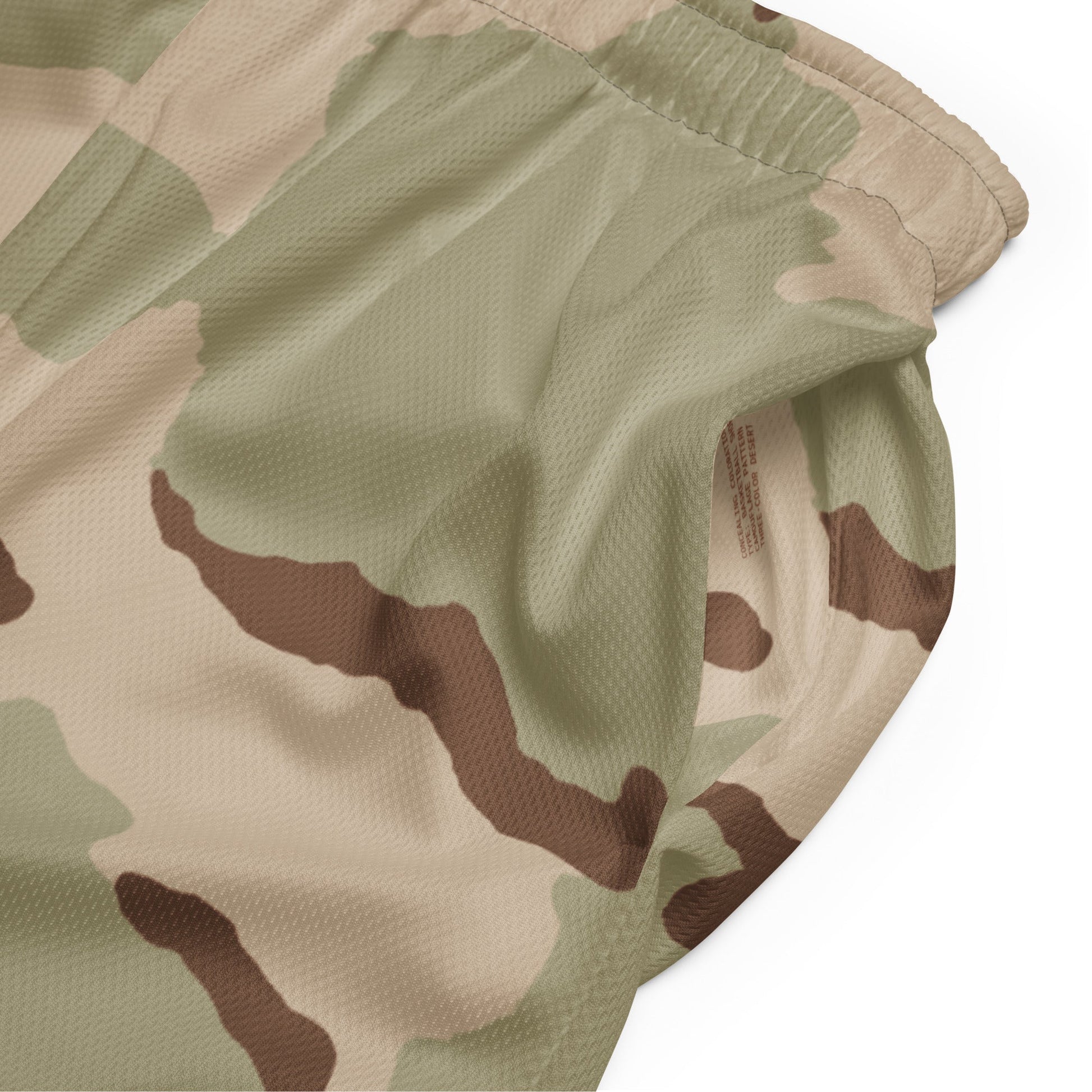 Three-Color Desert Camo Basketball Shorts _ Concealing Coloration
