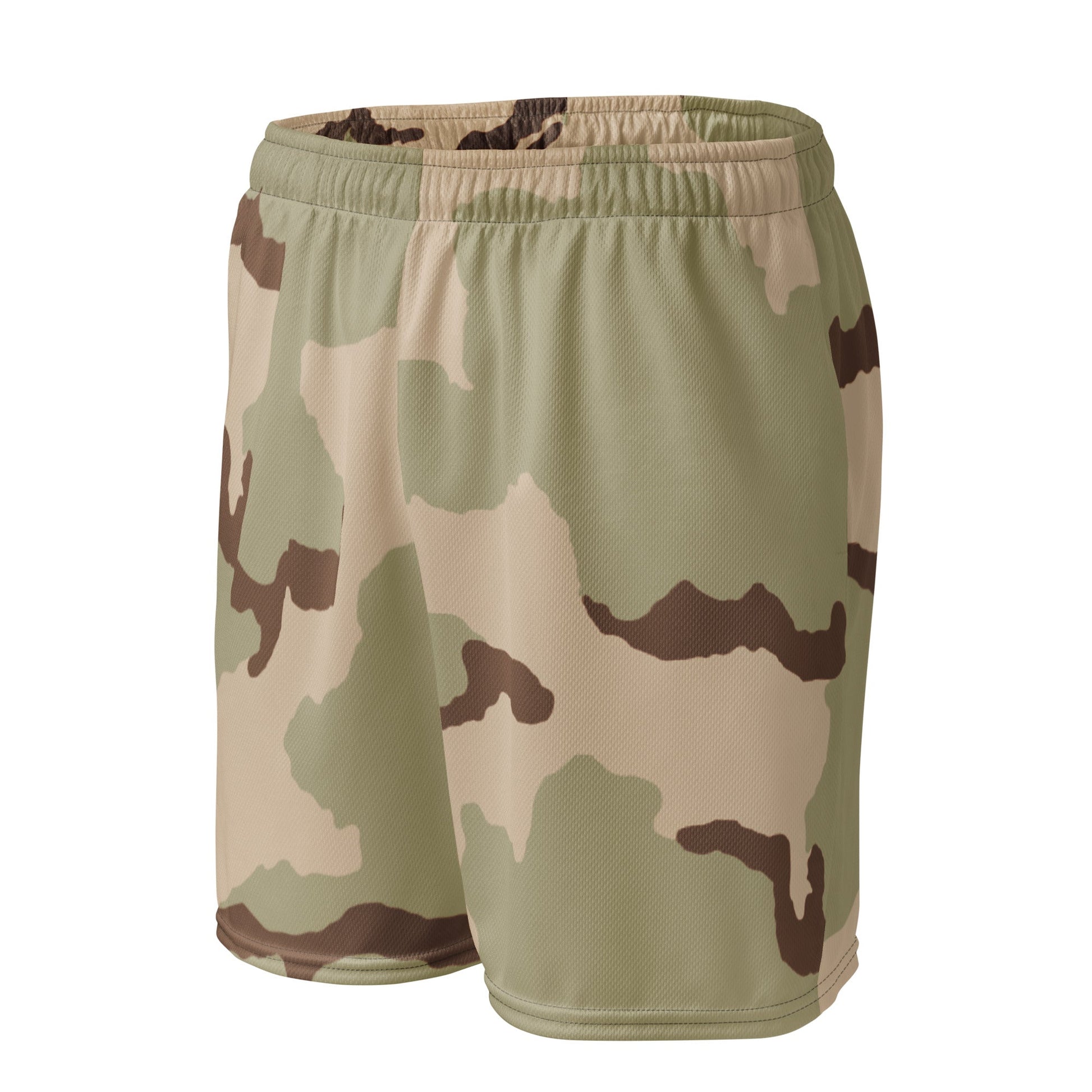 Three-Color Desert Camo Basketball Shorts _ Concealing Coloration