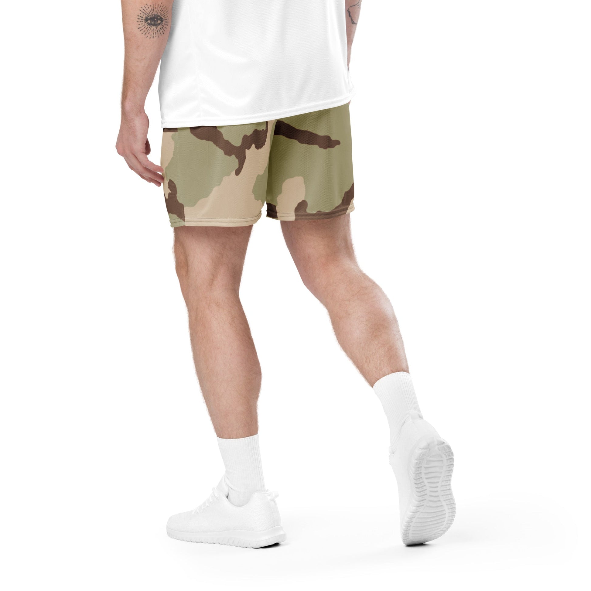 Three-Color Desert Camo Basketball Shorts _ Concealing Coloration