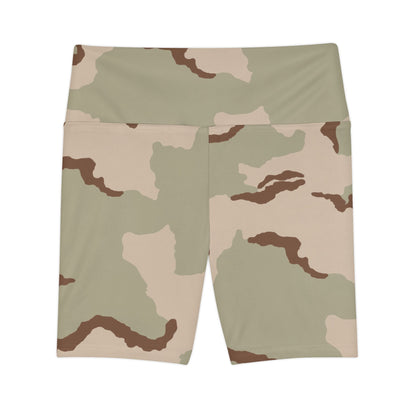 Three-Color Desert Camo High-Rise Bike Shorts _ Concealing Coloration