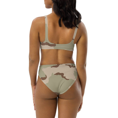 Three-Color Desert Camo High-Waisted Bikini Set