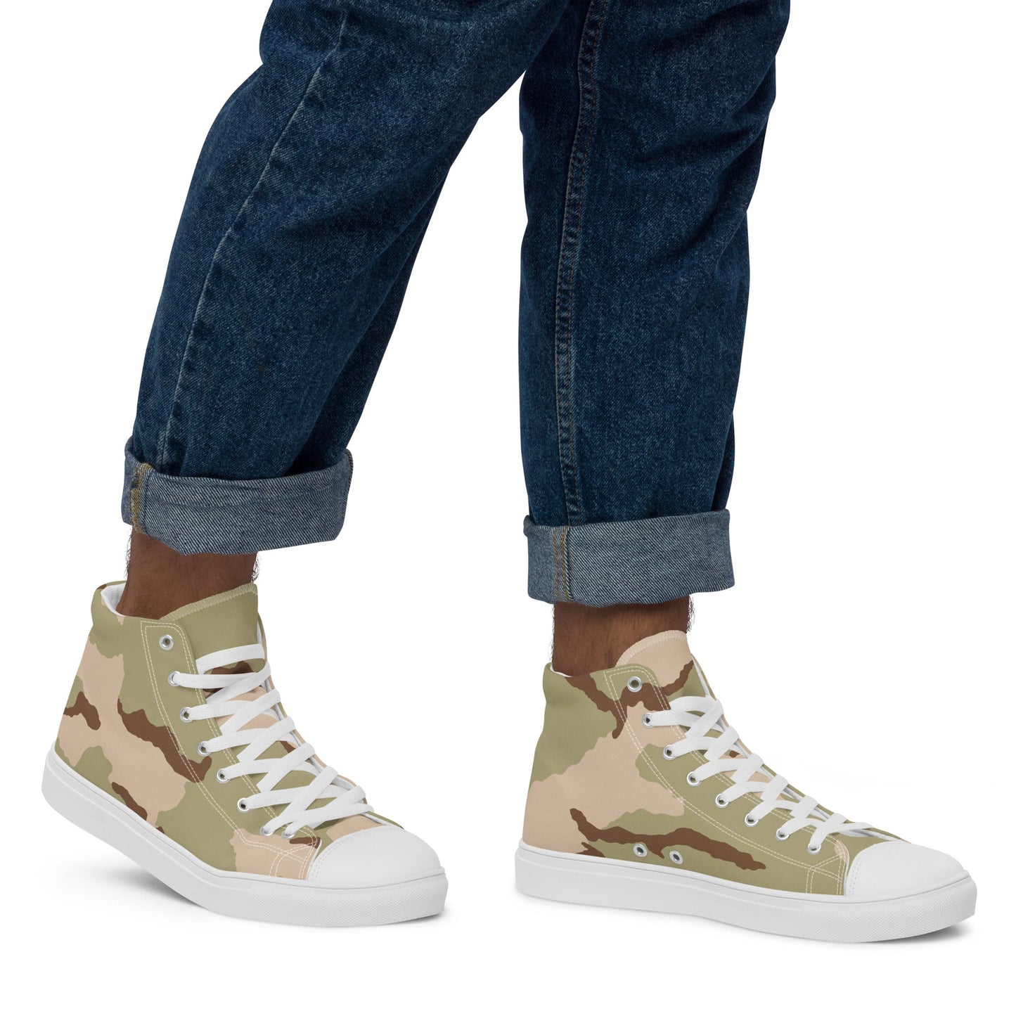 Three-Color Desert Camo Men's Sneaker Hi