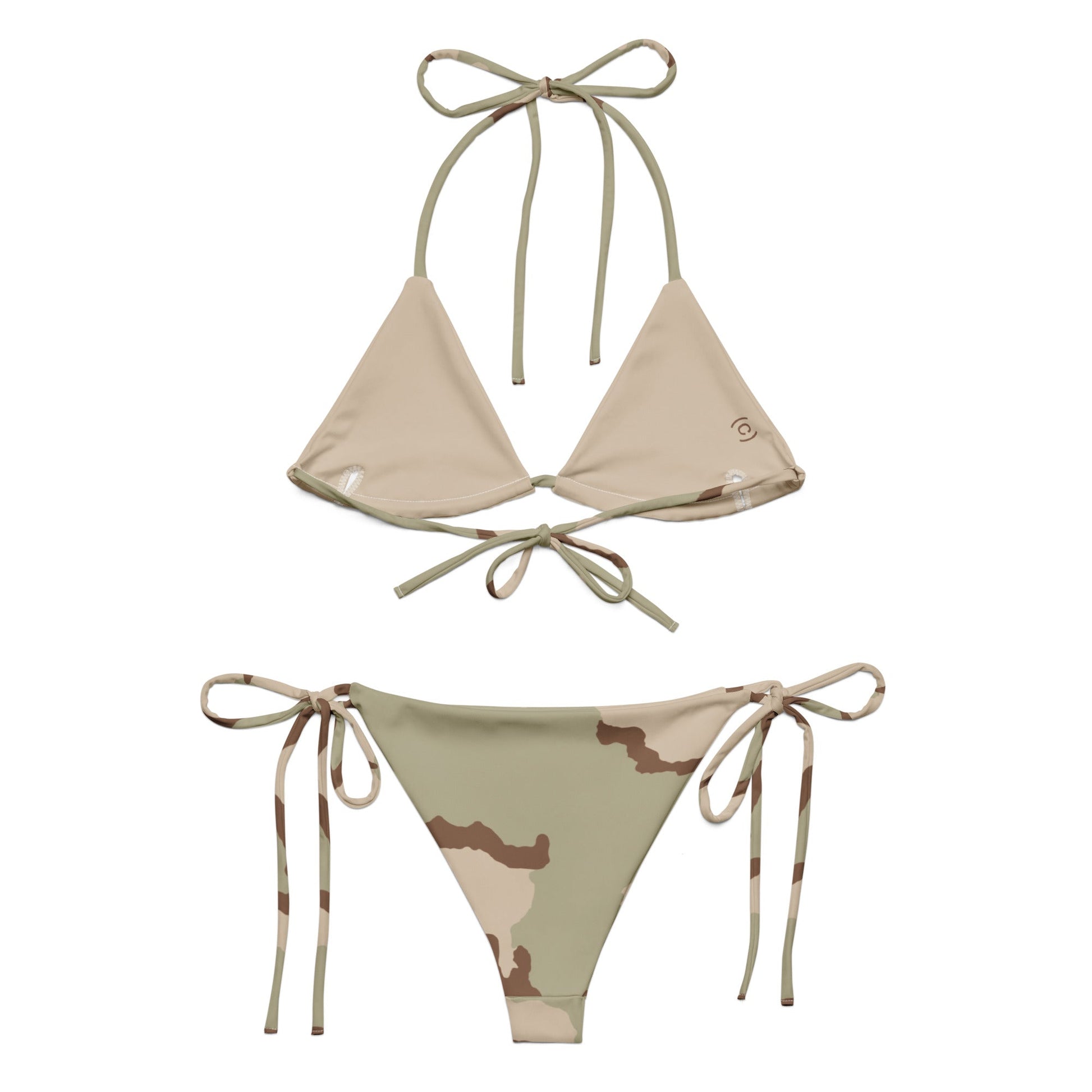 Three-Color Desert Camo String Bikini Set _ Concealing Coloration